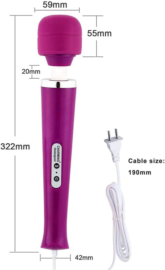 CHARMING 10 Speeds Wired Powerful Handheld Massager with Strong Vibrations, Personal Therapy Massager for Sports Recovery, Muscle Aches, Body Pain (Purple) - Image 2