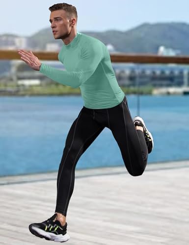 SPVISE Men's Compression Shirts Long Sleeve Mock Turtleneck Workout Tops - Image 3