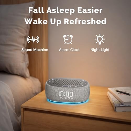 1Mii White Noise Machine with Alarm Clock, Sound Machine for Sleeping - Image 2