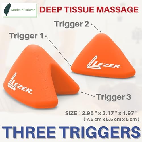 LEZER Trigger Massage Point, Manual Massage Ball, Hip Hook, Muscle Knot Release Tool, Deep Tissue Relief, Hip Flexor Iliacus Back Psoas Hand Foot Myofascial, Physical Therapy, 2.9 inｘ2.1 in（Orange） - Image 2