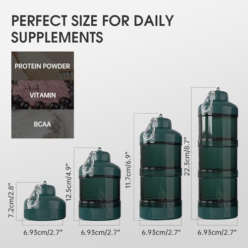 BYLWORKOUT 3-Layer Protein Powder Container with Funnel and Keychain - Image 5
