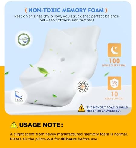 Osteo Cervical Pillow for Neck Pain Relief, Hollow Design Odorless Memory Foam Pillows with Cooling Case, Adjustable Orthopedic Bed Pillow for Sleeping, Support for Side Back Sleepers - Image 5
