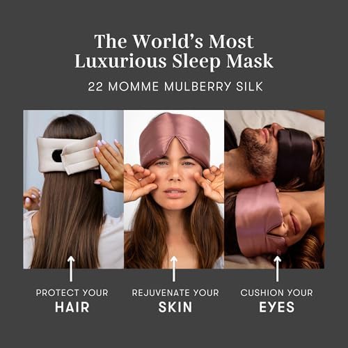 DROWSY Silk Sleep Mask - Face-Hugging, Padded Cocoon for Luxury Sleep in Total Darkness - 100% Pure Mulberry Silk (Moonlight Shadow) - Image 5