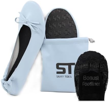 Foldable Flats for Women, Portable Ballet Shoes for Wedding &Travel Comfort by SilkyToes