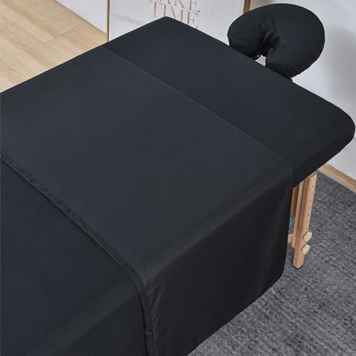 MRJ Soft 3 Piece Set Microfiber Massage Sheet Set,for Massage Tables,Includes Massage Flat Sheet,Massage Fitted Sheet and Face Rest Cover,Black by MRJ-EmbracetheRemarkable