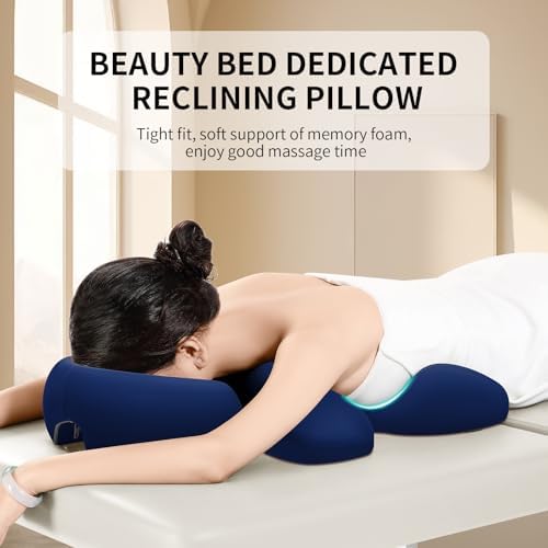 Prone Massage Pillow, a Chest and face Support Sleep Pillow, is Suitable for Massage, SPA and Sleep. It Comes with a Removable and Washable Cover, a Non-Slip Bottom (Navy Blue) - Image 3