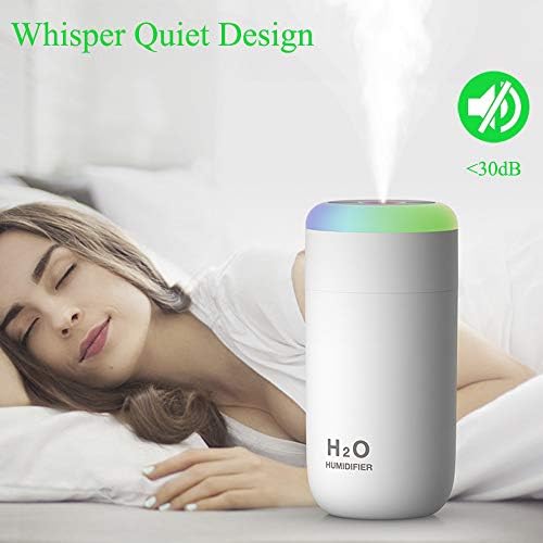 Mini Humidifier, 350ml Small Humidifier for bedroom, desk, portable, travel, plant (Pink) - Image 3