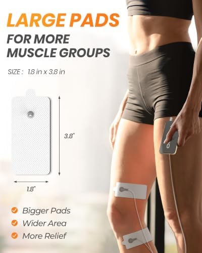 AVCOO Large Snap TENS Unit Pads 10 Pcs, Latex-Free, 50 Times of Use - Image 6