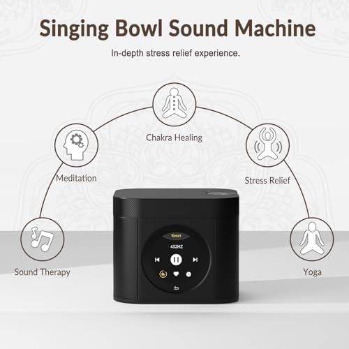 Kipcush Sleep Sound Machine - Dual Speakers, Tibetan Singing Bowls, 19 Soothing Tones, 20 White Noises, Visual & Auditory Breathing Guides | Deep Sleep, Anxiety Relief, Meditation, Rechargeable - Image 4