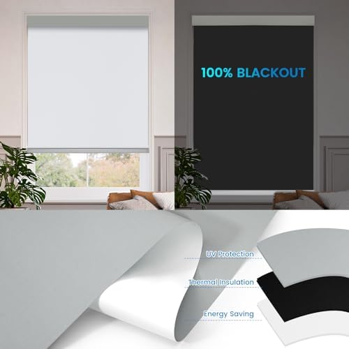 Motorized 100% Blackout Roller Shades – Custom Smart Blinds with Remote, Rechargeable Battery or Plug-in Motor, Tuya WiFi Optional, Home & Office Automatic Window Shades (Honey Beige/CH9442) - Image 4
