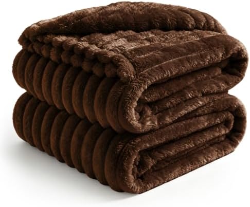 BEDELITE Ribbe Blankets Queen Size for Bed, Chocolate Brown, 90"x90" by BEDELITE