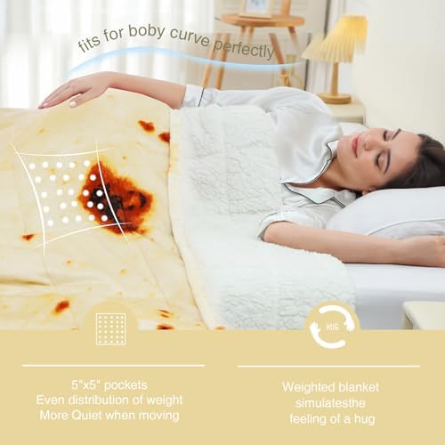 Aemicion Burrito Weighted Blanket for Adults,King Size 20lbs 80x87in,Soft Sherpa Fleece Washable Weighted Blanket as Gifts for Adults Women Men Mon - Image 3