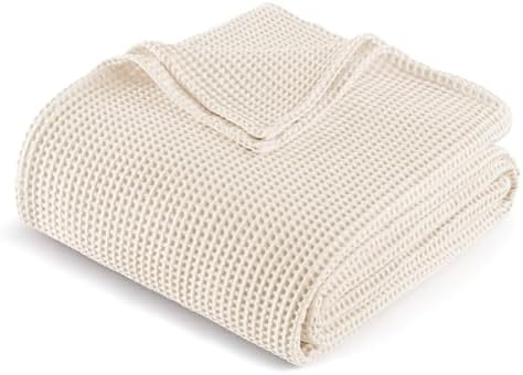 Exclusivo Mezcla 100% Cotton Breathable Waffle Blanket Twin Size, 60"x80" by ExclusivoMezcla