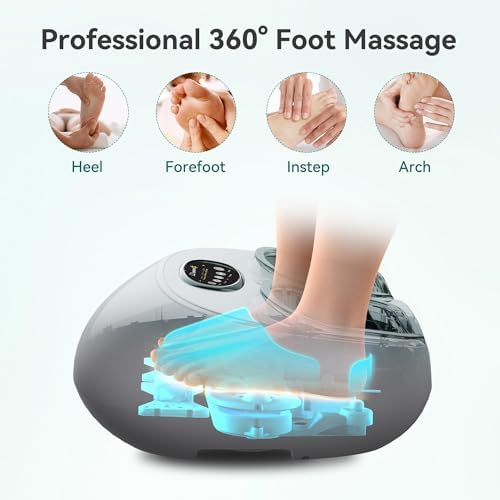 Snailax Shiatsu Foot Massager with Heat, Compression, Vibration, Electric Foot Massager Machine for Plantar Fasciitis, Neuropathy,Kneading, Foot Warmer with Remote Control, Size 13 - Image 3