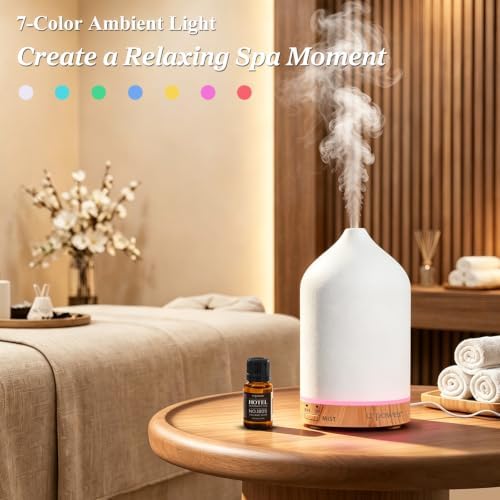URPOWER 180mL Ceramic Essential Oil Diffuser Aromatherapy Diffuser for Home - Image 5