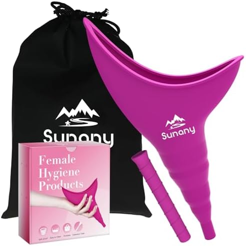 Female Urination Device, Reusable Female Urinal Silicone Women Pee Funnel | Women to Pee Standing Up, The Perfect Companion for Camping,Travel travel outdoor, folds compact, easy rinse by Sunany
