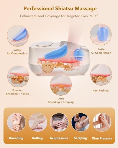 KNQZE Shiatsu Foot Massager with Heat & Compression, LCD Touch Panel, Gifts - Image 4