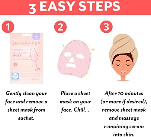 Patchology Rosé Pink Sheet Face Mask | Birthday & Bridal Gift | 2pk - Image 5