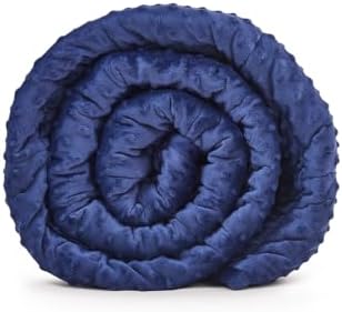 TONGDADA Minky Weighted Blanket | 40''x60'',10lbs | Cozy and Soft Minky Weighted Throw Blanket | Luxury Velvet with Premium Glass Beads | Navy Minky by TONGDADA