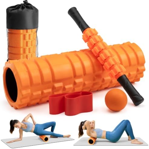 Krightlink 5-in-1 18" Foam Roller Set for Deep Muscle Massage by Krightlink