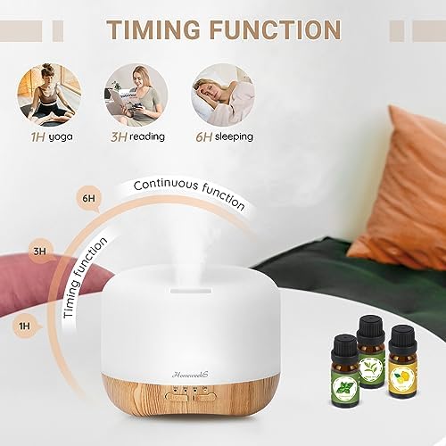 Homeweeks Essential Oil Diffuser for Room Aromatherapy Scent Diffuser - Image 5