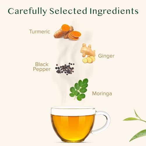 VAHDAM, Turmeric Moringa Tea Bags (15 Herbal Tea Bags) Caffeine Free, Non GMO, Gluten Free | 100% Pure Herbal Blend - Sweet & Earthy | Resealable Ziplock Pouch | Individually Wrapped - Image 2