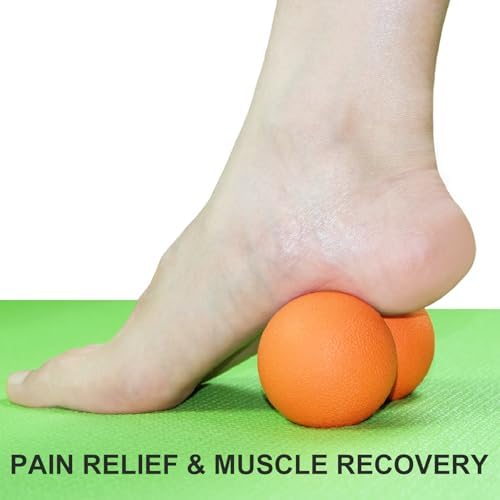 Hard Peanut Massage Ball, Double Lacrosse Massage Ball. Deep Tissue Massager Mobility Roller for Physical Therapy Myofascial Release Trigger Point Muscle Relax Pain Relief Acupressure (Orange) - Image 4