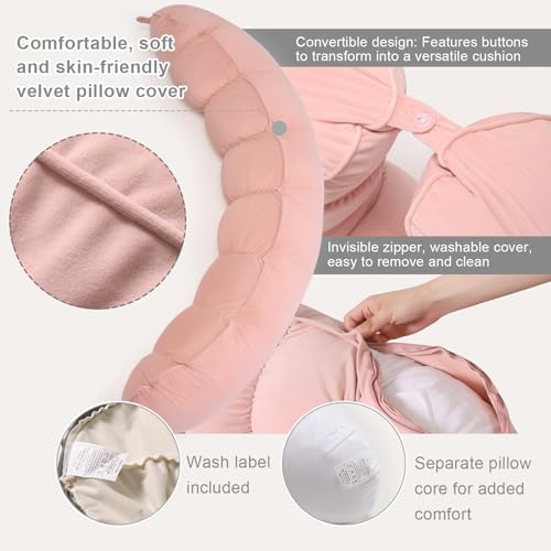 Peallow(Pat. Pend) – Long Round Body Pillow for Adults, Bolster Pillow for Sleeping, Soft and Supportive Pillow for Sleeping & Lumbar Support - Image 4