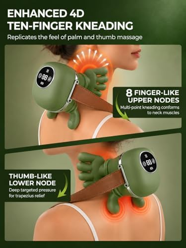 2026 Upgraded Neck Back Shoulder Massager with Heat and Remote Control, Massagers for Neck and Back Pain Relief, 4D Kneading Massager, Cordless Neck Massager - Image 5