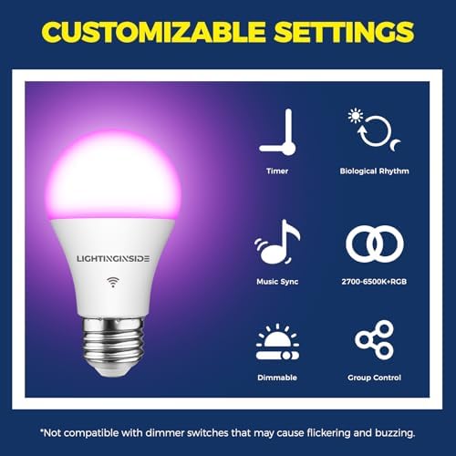 Lightinginside Smart Bulbs Compatible with Alexa/Google Home/SmartLife, 10 Pack - Image 6