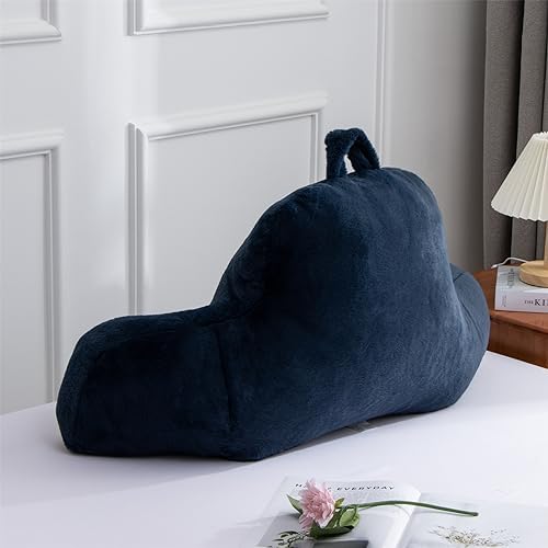Aimuan Reading Pillow Bed Rest Wedge Large Adult Backrest Pillow with Arms Back Support for Sitting Up in Bed Cushion Incline Rest Sleeping Snoring Pillow, Dark Blue Large - Image 4