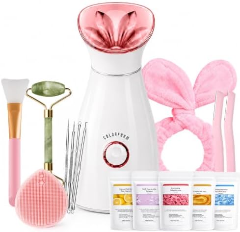 Colorfarm Facial Steamer Spa Kit with 16 Skin Care Tools for Home Spa by Colorfarm