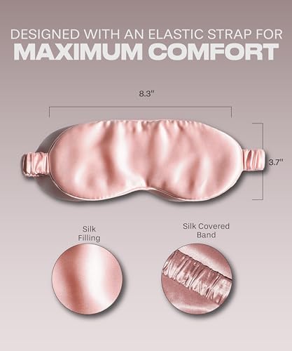 SUNDAYSILKS™ Exclusive Mulberry Silk Sleep Mask | Soft Eye Covers, Blackout Sleeping Mask for Women & Men | Silk Eye Mask for Sleep, Travel, and Relaxation | Antifaz para Dormir [Pink Quartz] - Image 6