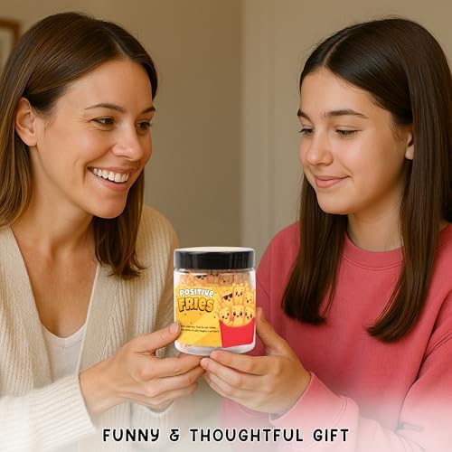 KATINAT Positive Fries Jar – 60 Funny Affirmation Cards, Emotional Support Fries for Friends, Teens, Coworkers, Funny Foodie Gifts for Stress Relief and Positivity - Image 6