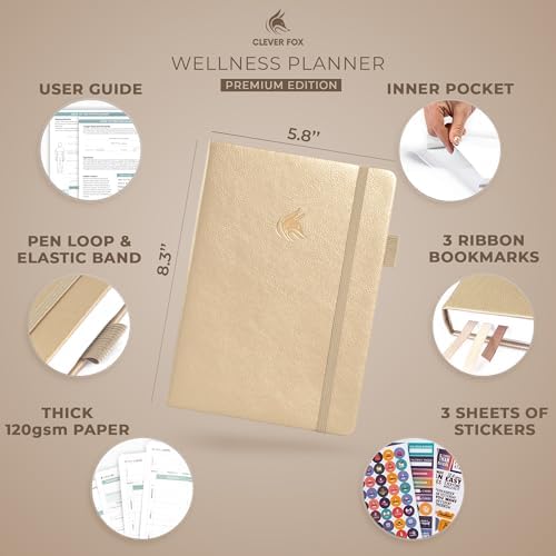 Clever Fox Wellness Planner & Food Journal for Weight Loss, A5 Pearl - Image 2