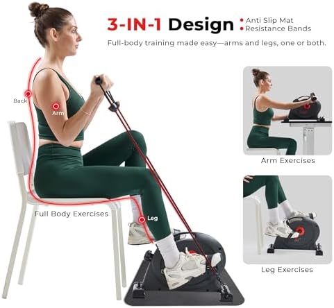 Sunny Health & Fitness Smart Mini Cycle, Under Desk Pedal Arm/Leg Exerciser - Image 2