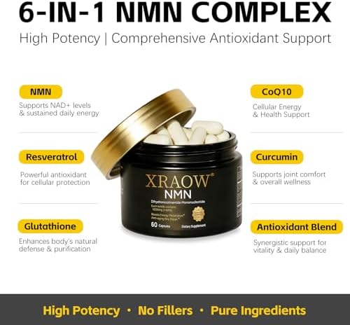 NMN Supplement 1000mg, Resveratrol, CoQ10, Glutathione, Curcumin & Saffron - Image 2