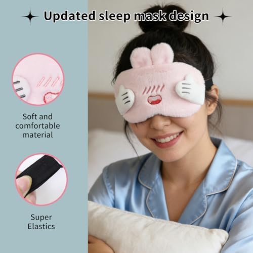 PERFECTSIGHT Sleep Eye Masks, Cute Bunny Sleep Eye Cover Lightweight Adjustable Eyeshade Mask Cover for Women KDS Sleep Travel Nap, Hide and Seek - Image 5