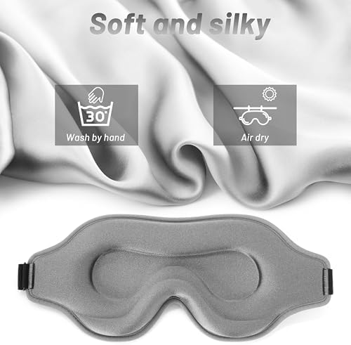 Sleep Mask for Men and Women, Lash Extensions 3D Eye Mask, Gray - Image 6