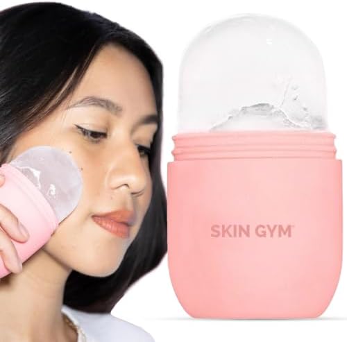 SKIN GYM Ice Roller for Face – Facial Ice Roller for Depuffing & Cooling Skin, Cold Face Roller to Minimize Pores & Soothe Skin, Reusable Cryo Ice Roller for Glowing Complexion by SkinGymCo