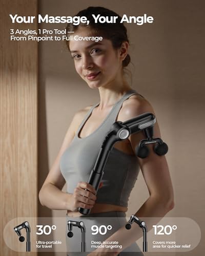KingPavonini Foldable Massage Gun Deep Tissue, Black, Model JA-G7 - Image 3