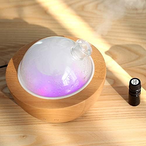 Glass Aromatherapy Essential Oil Diffuser, 200ml Natural Wood Base - Image 3