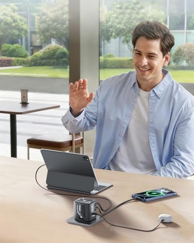 W & O 60W Gan Fast Charger Wall Plug, Built-in Retractable USB-C & L Cables - Image 6