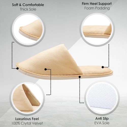 Indoor Spa Slippers 6–12 Pairs – Unisex Washable, Non-Slip Closed Toe Disposable Slippers for Guests, Bathroom, Bedroom, Hotel, House, Bride, Travel and Shoeless Home - Image 6