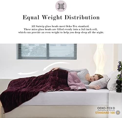 Satwip Weighted Blanket Queen Size 15lbs Fuzzy Warm Flannel Throw Blanket with Soft Breathable Sanded, 60 x 80 inches, Red Pink - Image 4