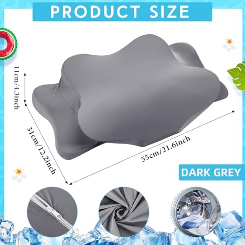 Hahafelt Cooling Cervical Neck Pillowcase,Dark Gray,Standard Size - Image 2