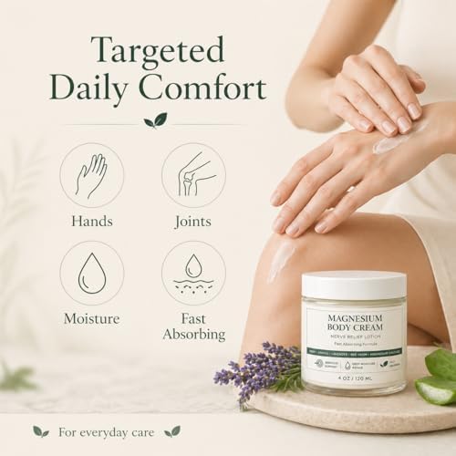 Magnesium Body Cream for Hands & Joints – Fast Absorbing Repair Lotion with Arnica, Lavender Oil, Aloe Vera & Chamomile, Non-Greasy Moisturizing Cream for Joint Comfort & Skin Nourishment (1 item) - Image 2