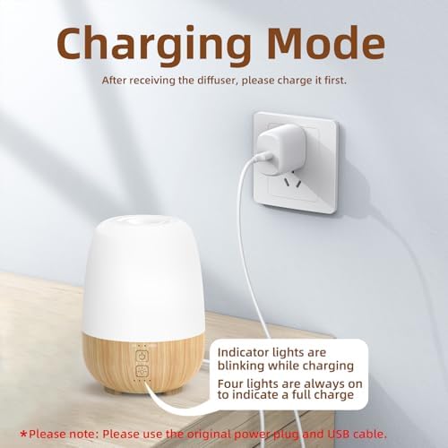 SEEDSEEL 150ML Cordless Essential Oil Diffuser, Built-in 6000mAH Rechargeable Battery, 7-Hour Runtime, 7 LED Color Changing Lights, Portable Aromatherapy Diffuser for Home,Office,Outdoor - Image 3
