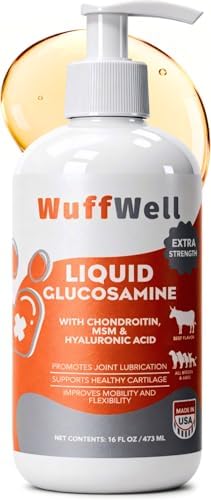 WuffWell Liquid Joint Support for Dogs, USA Made - Liquid Glucosamine by WuffWell