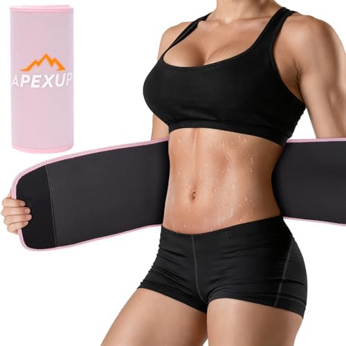 APEXUP Waist Trainer for Women Lower Belly Fat, Men Sweat Band, Stomach Wrap, Waist Trimmer with Removable Lumbar Support by APEXUP